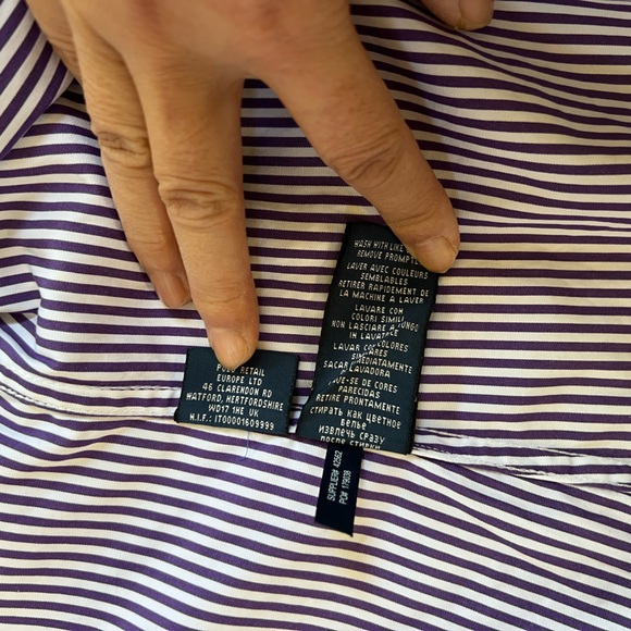 Ralph Lauren purple Label Pinstripe Shirt - Navy and White - Picture 5 of 7